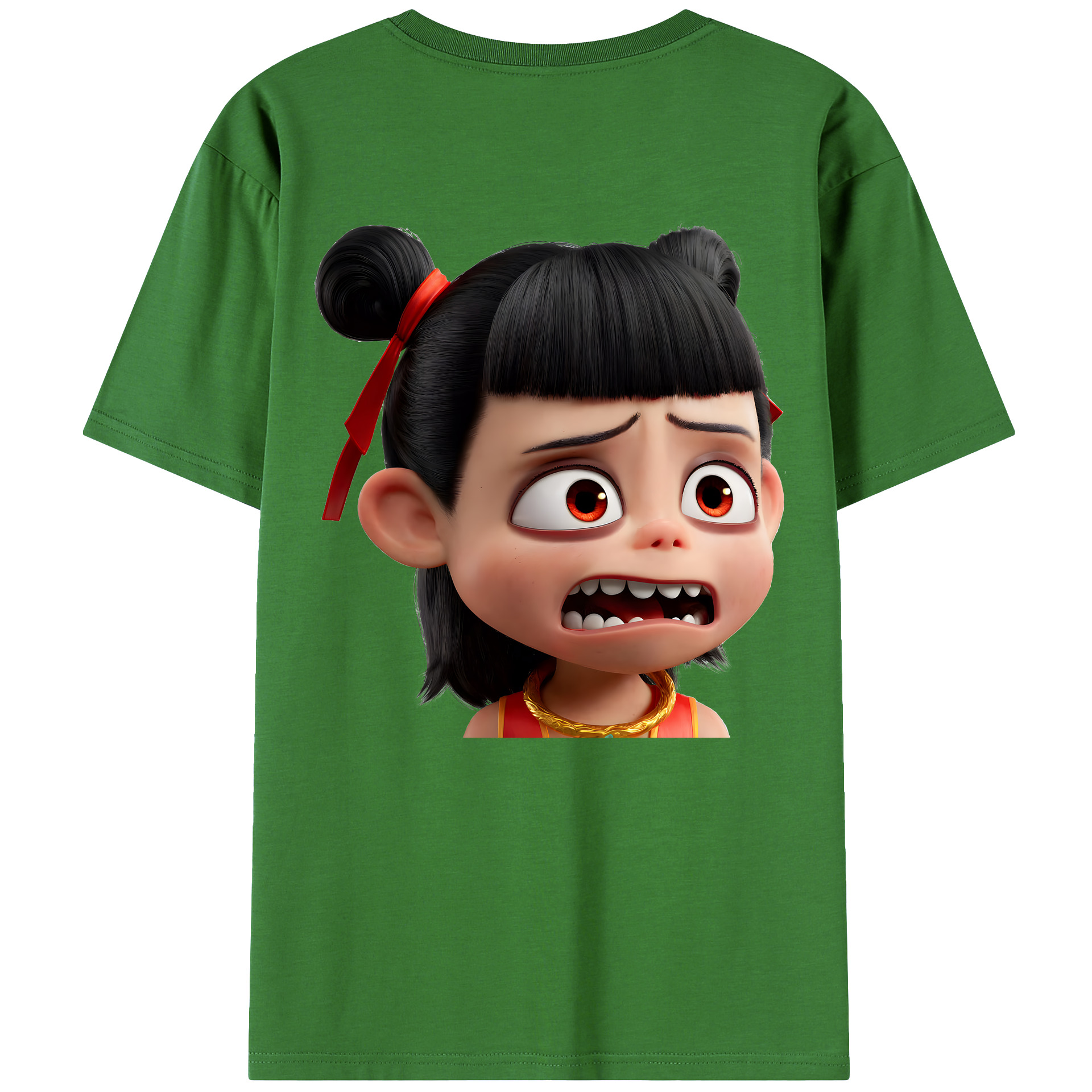 （画像用） Ne Zha 2 ナタ 魔童の大暴れ レディース半袖Tシャツ(バックプリント)
